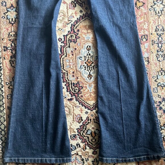 Rewash Women's Denim Dark Wash Embroidery Pockets Bootcut Leg Size 1 - Picture 3 of 16